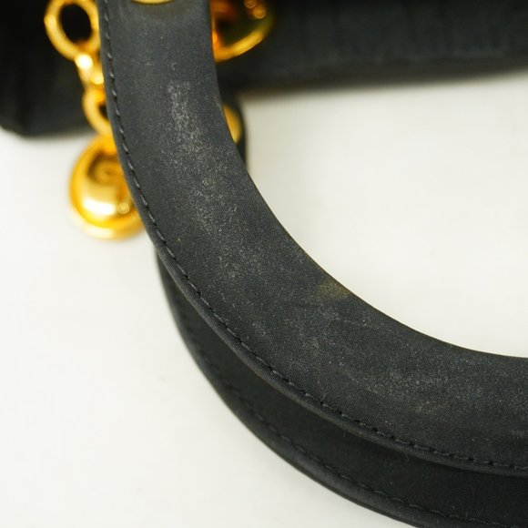 Christian Dior Handbag Cannage Lady Nylon Black Women's - Picture 7 of 14